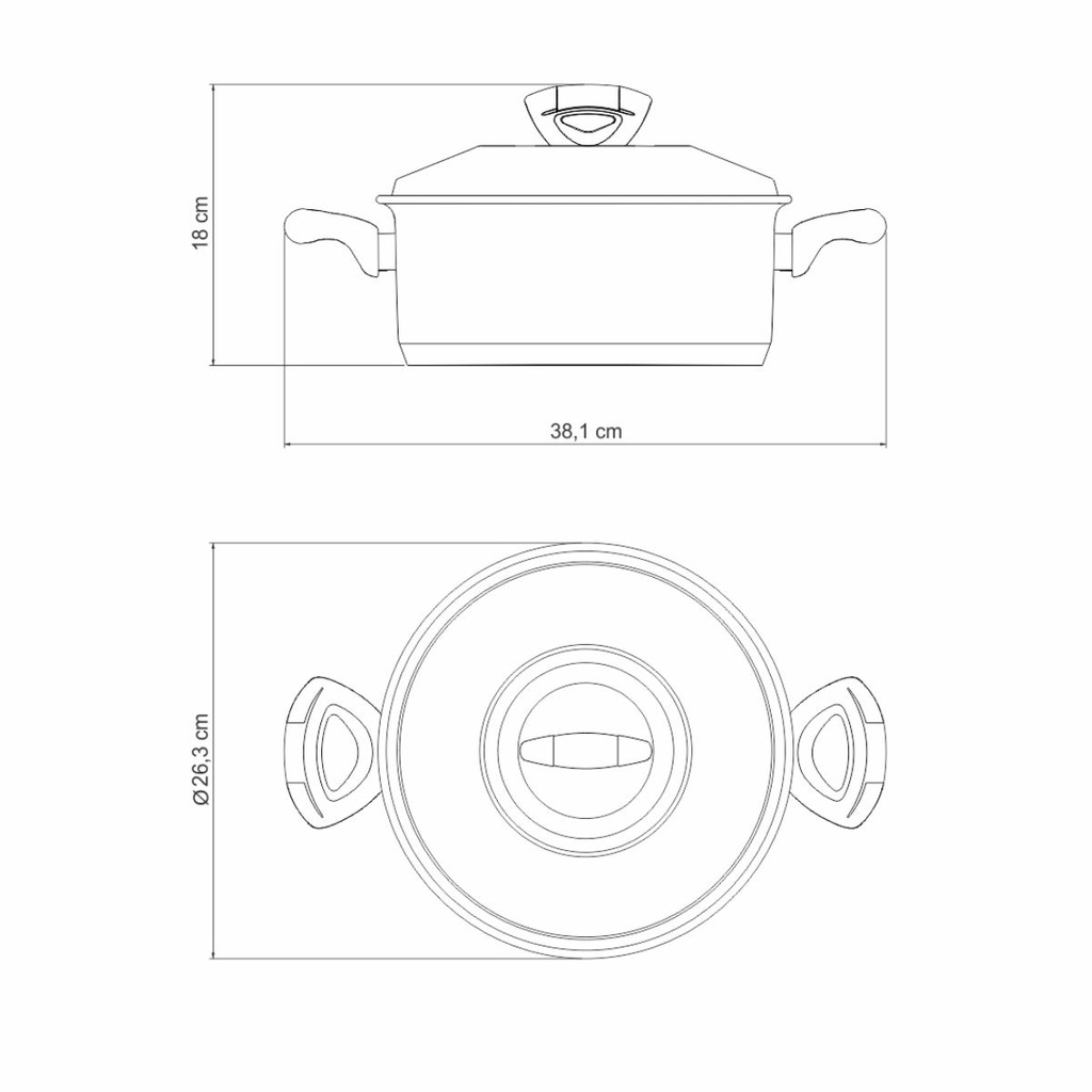 CACEROLA TRAMONTINA 62723/240 SOLAR 24CM