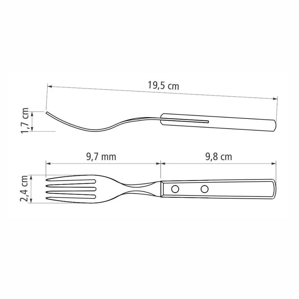 TENEDOR DE MESA TRAMONTINA 21110/070 POLYWOOD 12PZS2370
