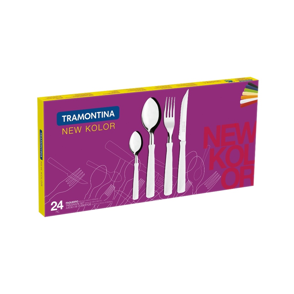 JUEGO DE CUBIERTOS TRAMONTINA 23199/062 NEW KOLOR 24 PZAS