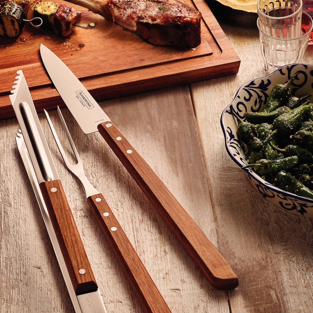 KIT P/ASADO TRAMONTINA 26499/036 CHURRASCO 3 PZS