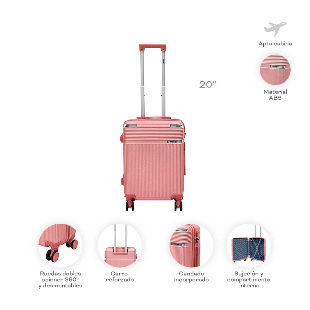 VALIJA TRENDY 19165 CARRY ON 20" ROSA