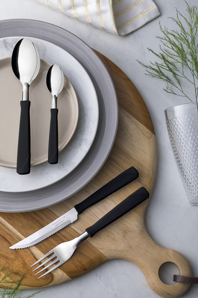 CUCHARA DE MESA TRAMONTINA 23163/300 NEW KOLOR 3PZS NEGRO