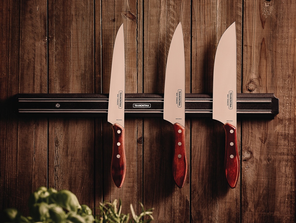 CUCHILLO DE COCINA TRAMONTINA 21190/178  POLYWOOD ROJO 8"