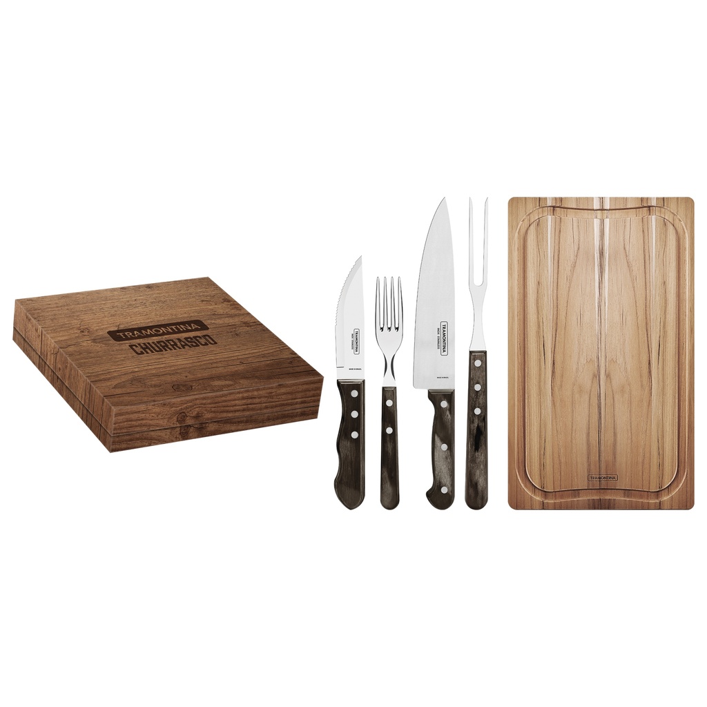 KIT P/ASADO TRAMONTINA 21198/970 CHURRASCO 15 PZS