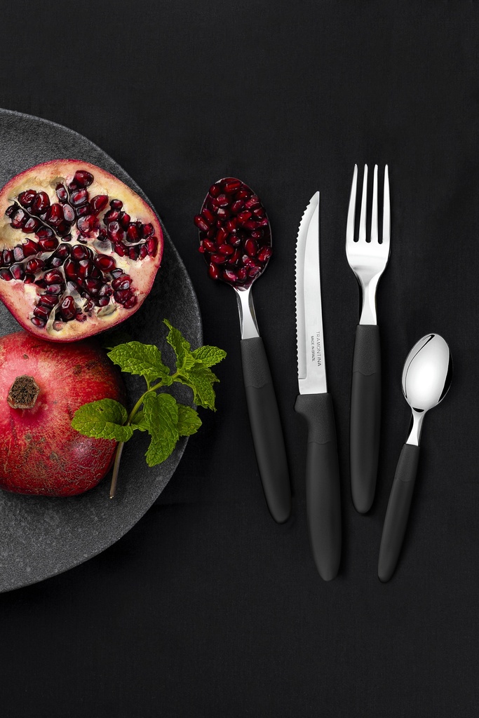 JUEGO DE CUBIERTOS TRAMONTINA 23399/091 IPANEMA 24PZS NEGRO