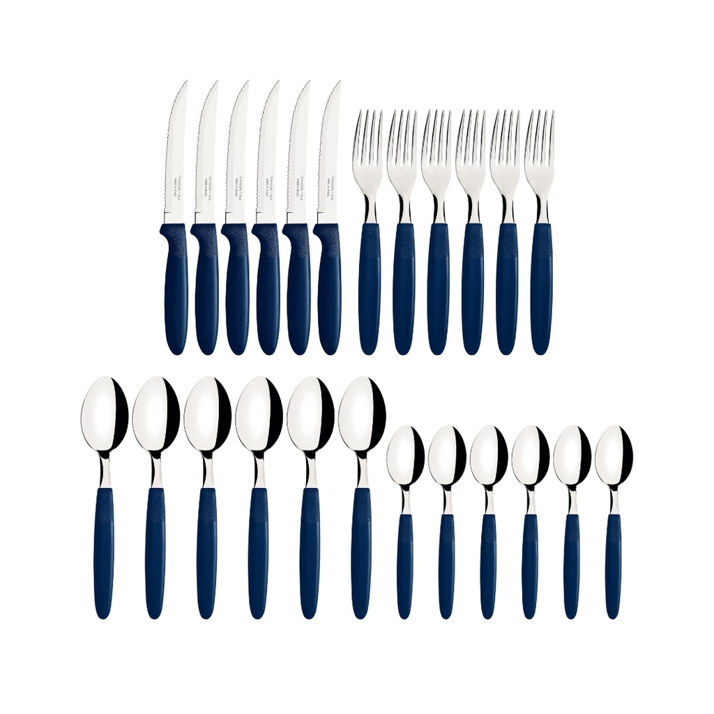 JUEGO DE CUBIERTOS TRAMONTINA 23399/191 IPANEMA 24PZS AZUL