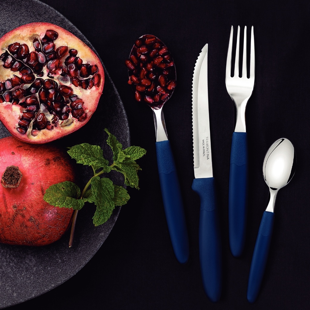 JUEGO DE CUBIERTOS TRAMONTINA 23399/191 IPANEMA 24PZS AZUL