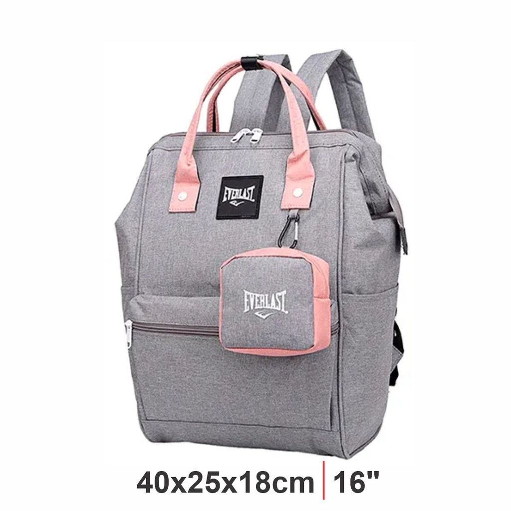 MOCHILA BOCA DE PEZ EVERLAST 22332 GRIS/ROSA