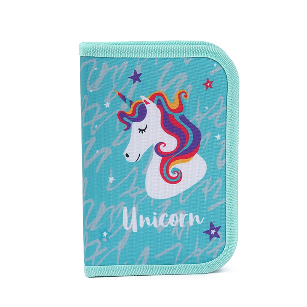 CARTUCHERA CON ÚTILES TRENDY 52588 UNICORNIO AQUA SIMPLE