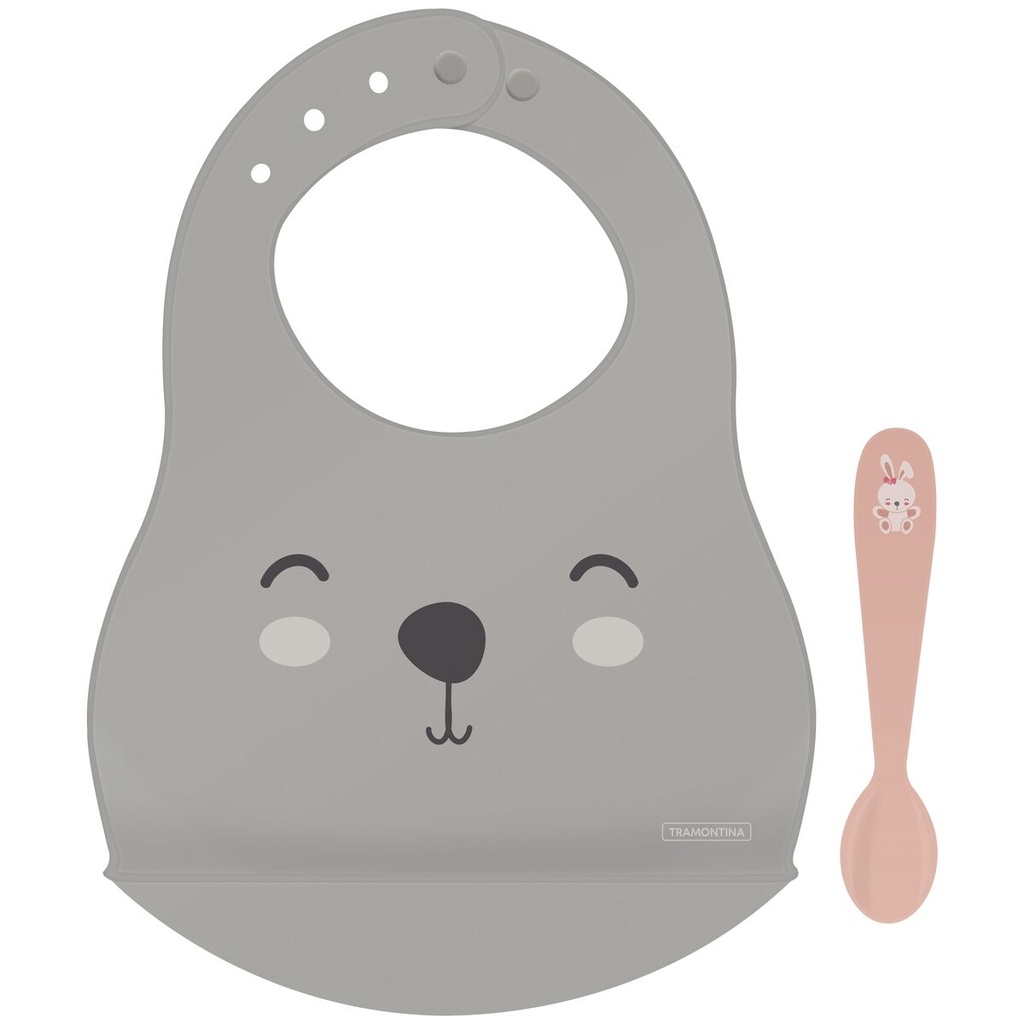 KIT BABERO + CUCHARA INFANTIL TRAMONTINA 23797/404 LE PETIT 2PZS