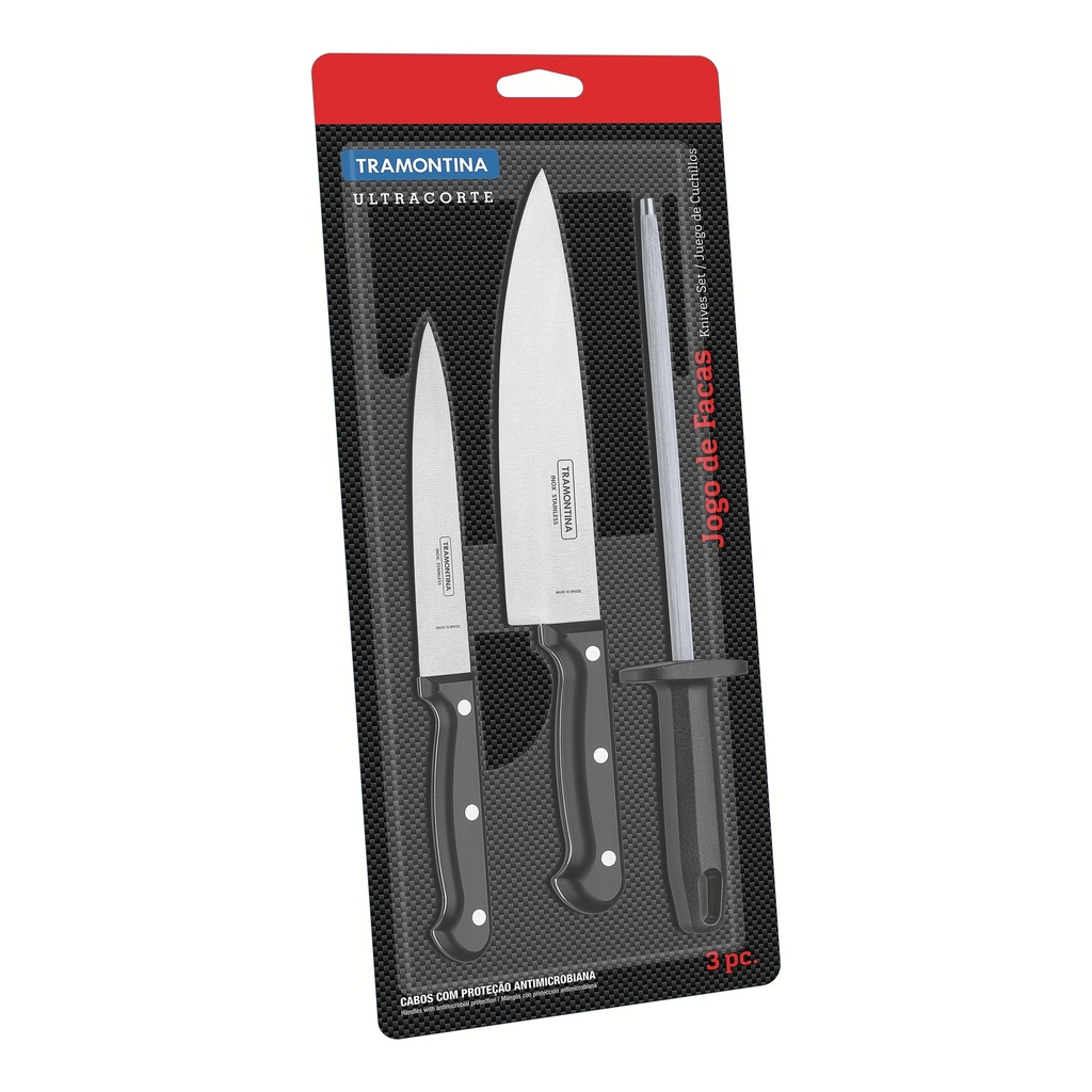 CUCHILLOS TRAMONTINA 23899/072 ULTRACORTE 3PZS