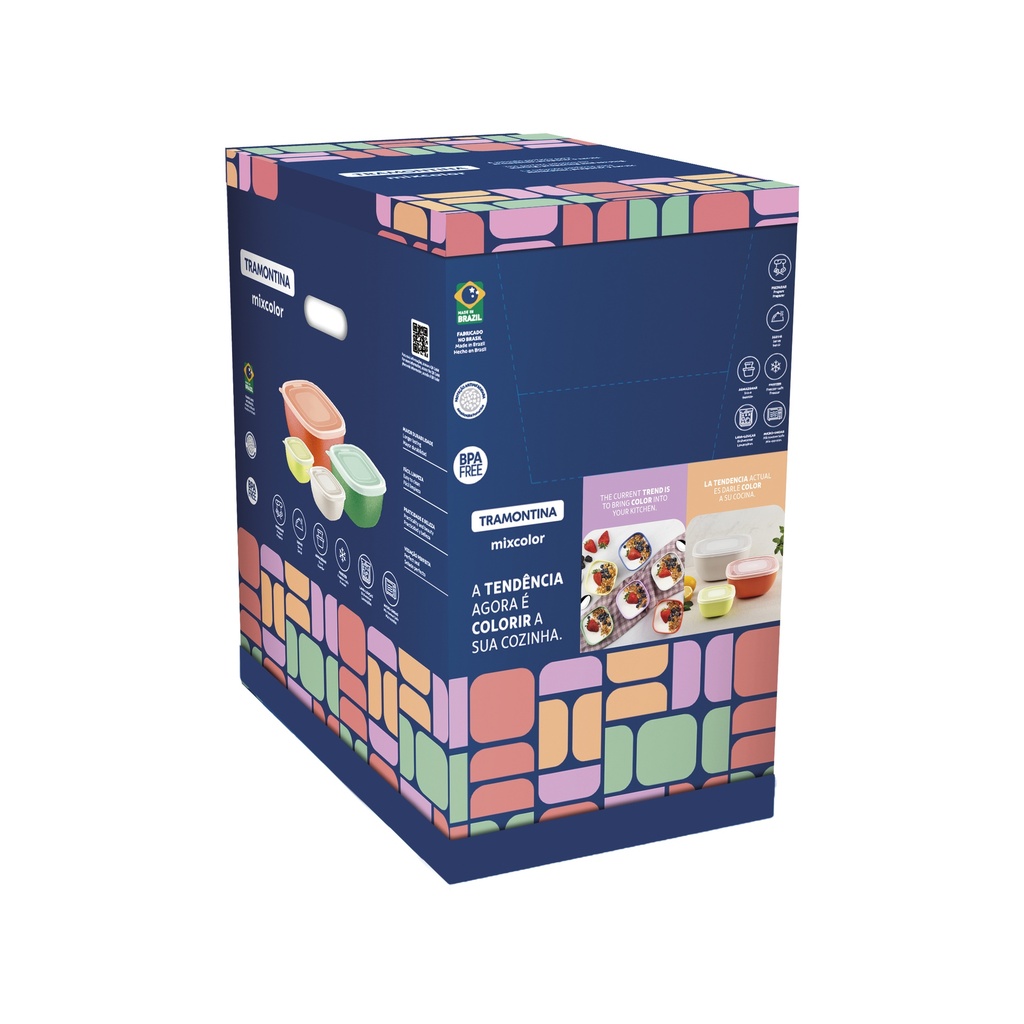 CONTENEDOR TRAMONTINA 25099/988 MIX COLOR 2000ML 128 PZS