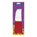 CUCHILLOS P/ASADO TRAMONTINA 23160/974 NEW KOLOR 12PZS ROJO