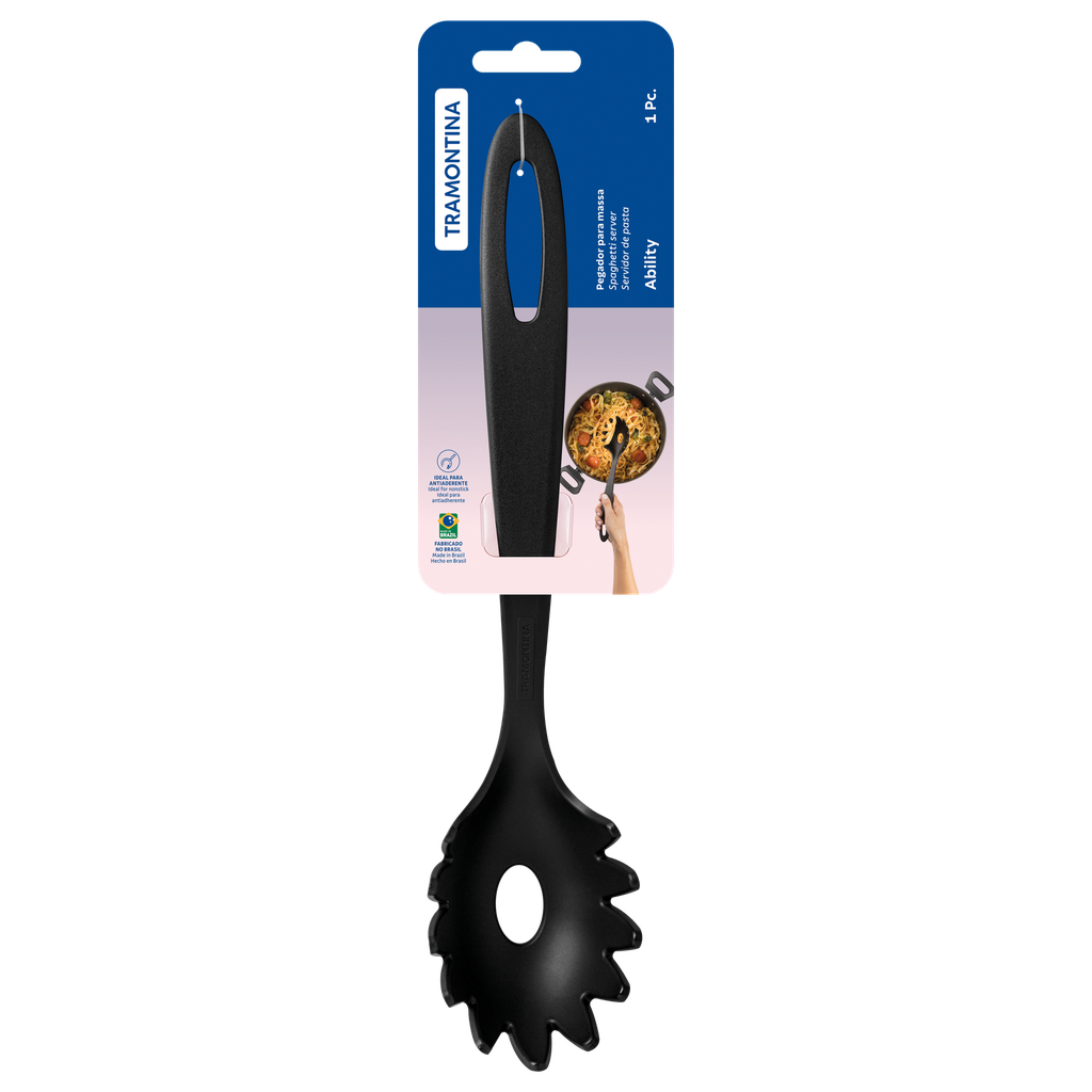 SERVIDOR DE PASTA TRAMONTINA 25162/100 ABILITY NEGRO