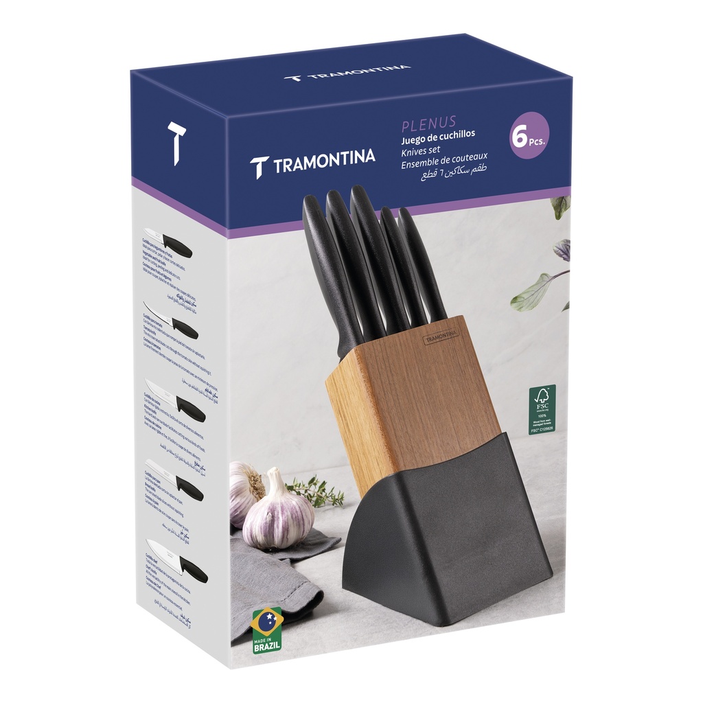 JUEGO DE CUCHILLOS TRAMONTINA 23498/072 PLENUS 6 PZS