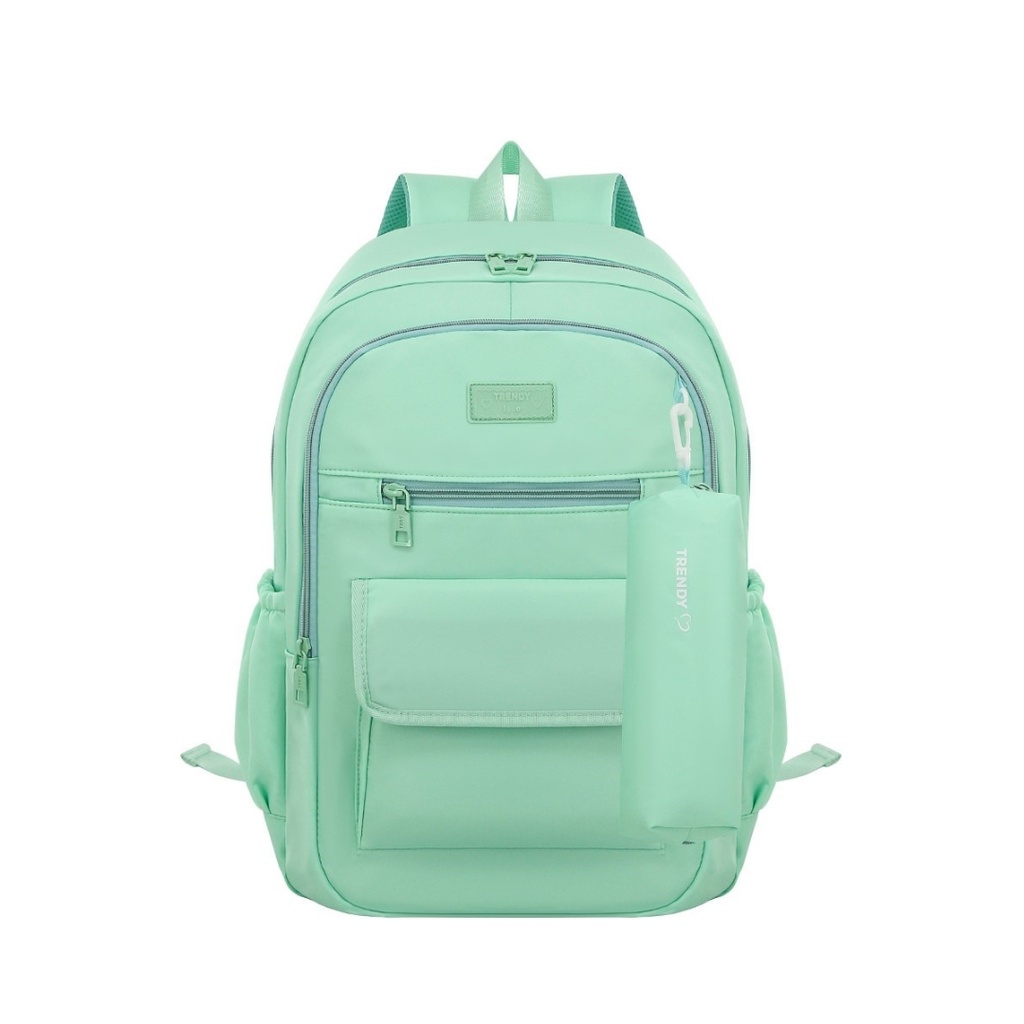 MOCHILA C/CARTUCHERA TRENDY 18560 17" AQUA