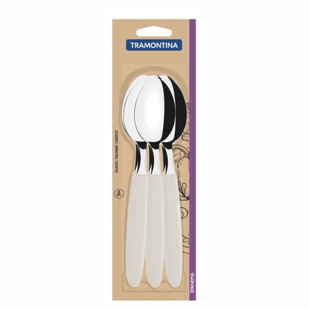 CUCHARA DE MESA TRAMONTINA 23363/666 IPANEMA 6PZS GRIS