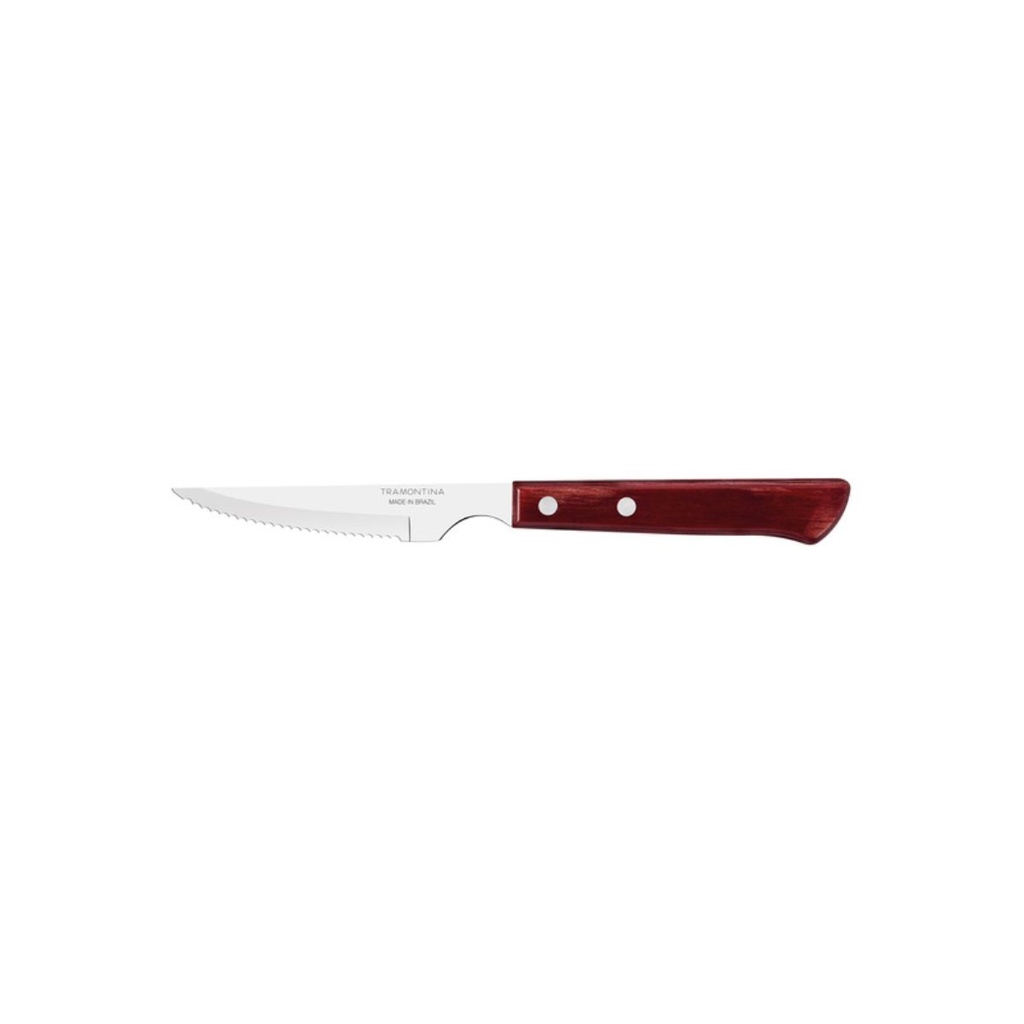 CUCHILLO PARA ASADO TRAMONTINA 21109/074 POLYWOOD 12PZS ROJO