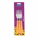 TENEDOR DE MESA TRAMONTINA 23162/340 NEW KOLOR NARANJA 3PZS