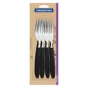 TENEDOR DE MESA TRAMONTINA 23362/900 IPANEMA NEGRO 12PZS