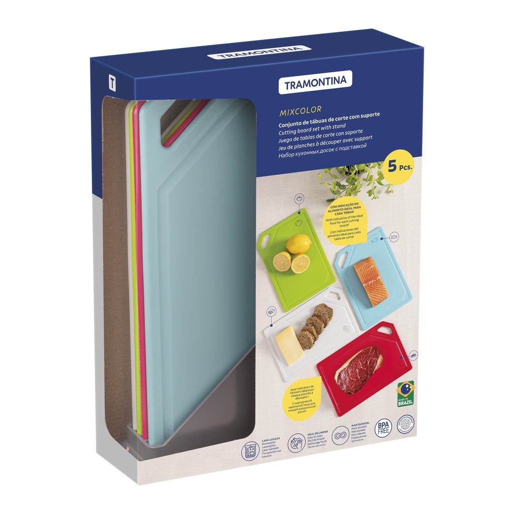 JUEGO DE TABLAS TRAMONTINA 25099/940 CON SOPORTE 5PZS