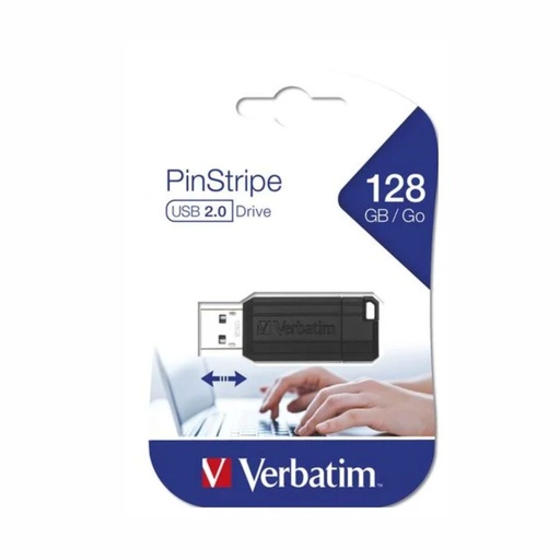 [016-90715] PEN DRIVE VERBATIM 49071 PINSTRIPE 128GB 2.0