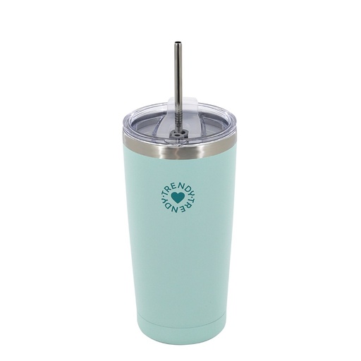 [199-84844] VASO TRENDY 18484 600ML MENTA CON SORBETE DE ACERO