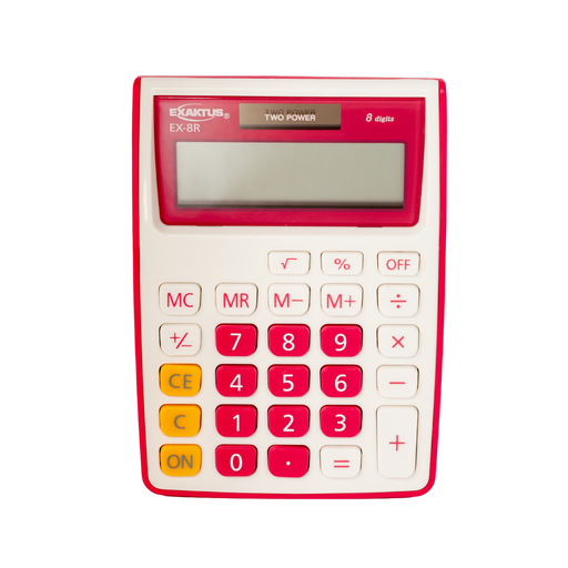 [108-00083] CALCULADORA EXAKTUS EX-8R ROJO