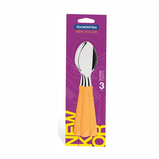 [086-63340] CUCHARA DE MESA TRAMONTINA 23163/340 NEW KOLOR 3 PZS NARANJA