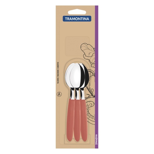 [086-67644] CUCHARA DE TE TRAMONTINA 23367/644 IPANEMA 6PZS SALMON