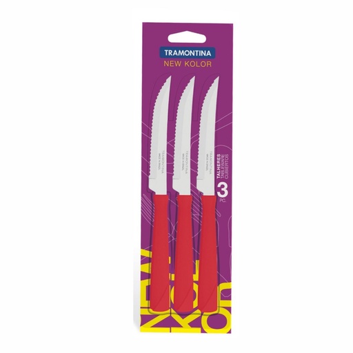 [086-60374] CUCHILLO TRAMONTINA 23160/374 NEW KOLOR ROJO 3PZ