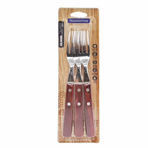 [086-02370] TENEDOR DE MESA TRAMONTINA 21102/370 POLYWOOD 3PZS