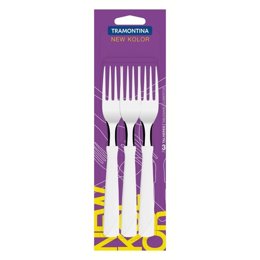 [086-62380] TENEDOR DE MESA TRAMONTINA 23162/380 NEW KOLOR BLANCO 3PZS