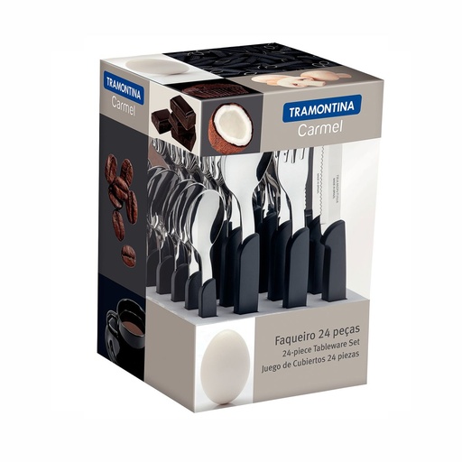 [086-09021] JUEGO DE CUBIERTOS TRAMONTINA 23499/021 CARMEL AZUL 24PZS